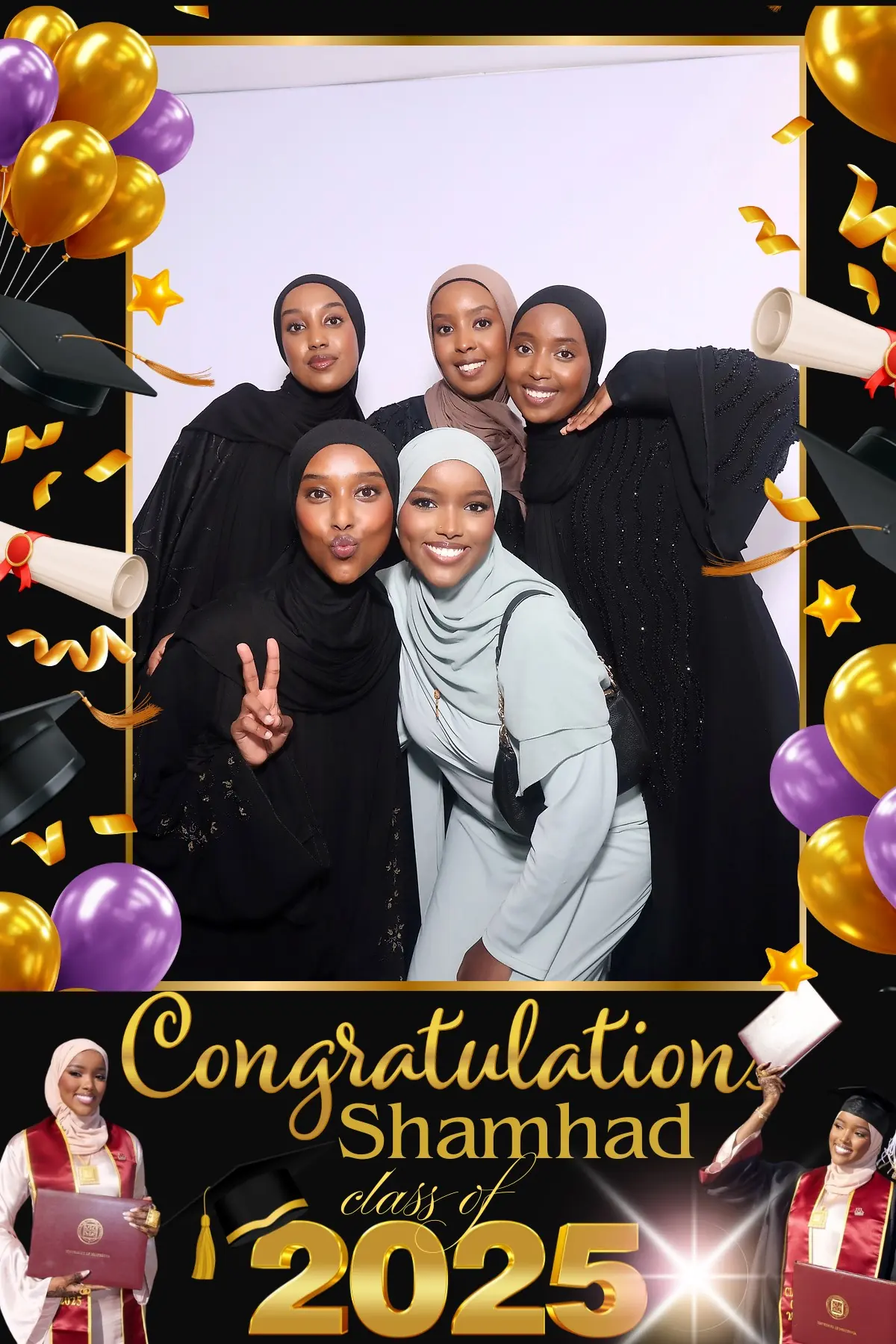 Guests celebrating at a MoonsBooth event